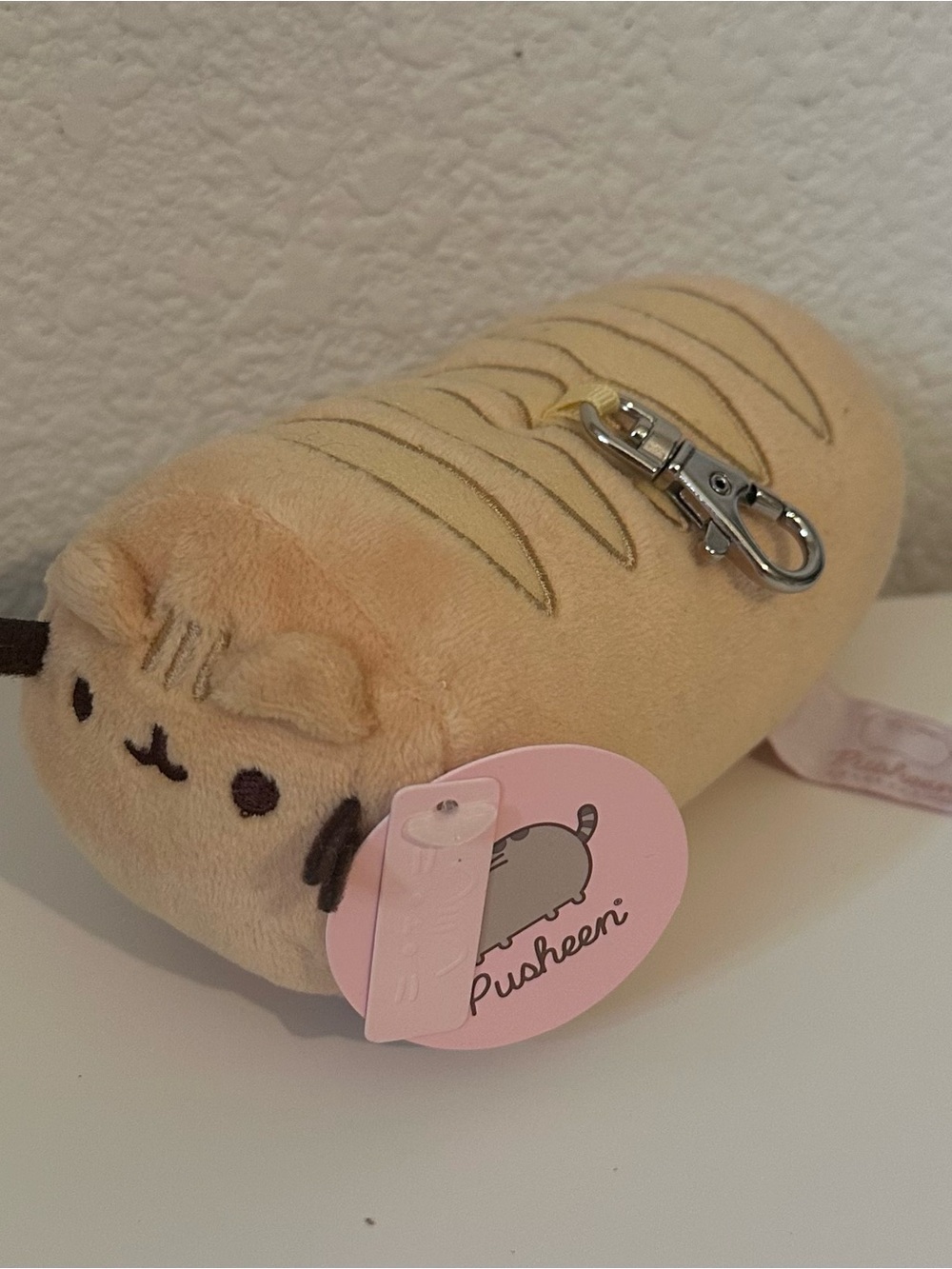 Pusheen Label Baguette Reusable Bag Keychain Plush!